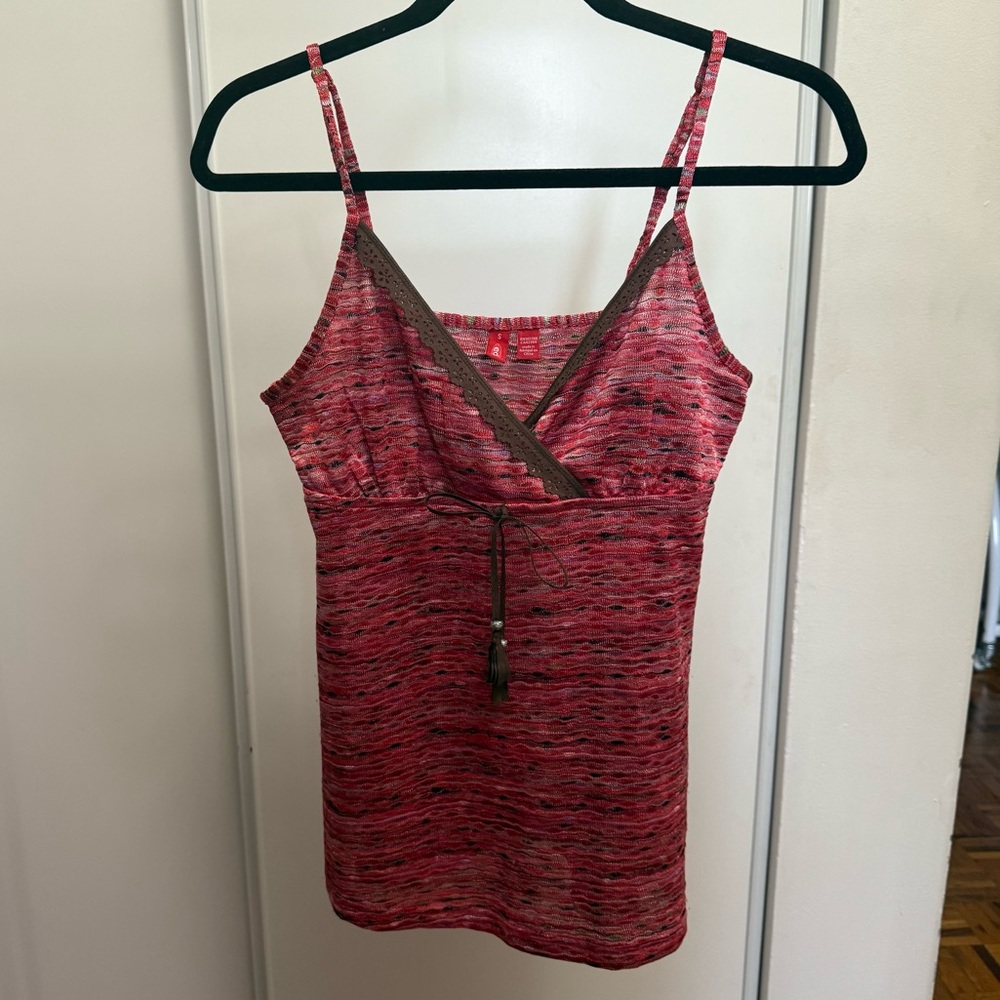 EDC by ESPRIT Multicolour Faux Leather Detail Sleeveless Top
